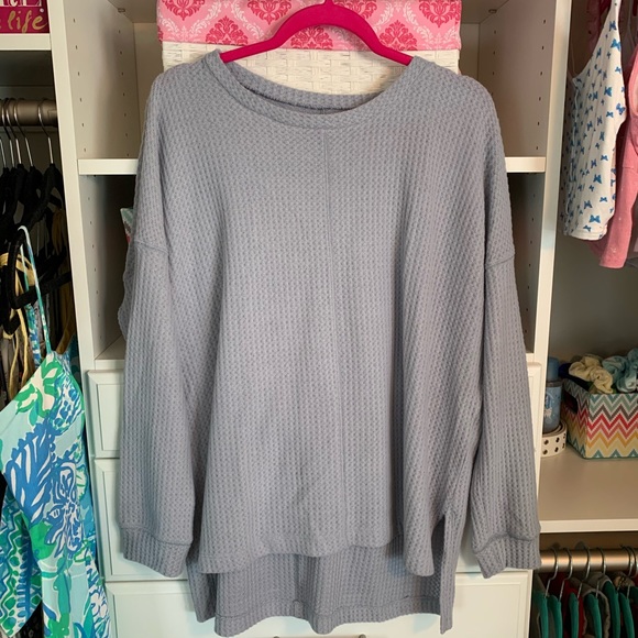 nwt blue waffle textured shirt - Picture 2 of 3